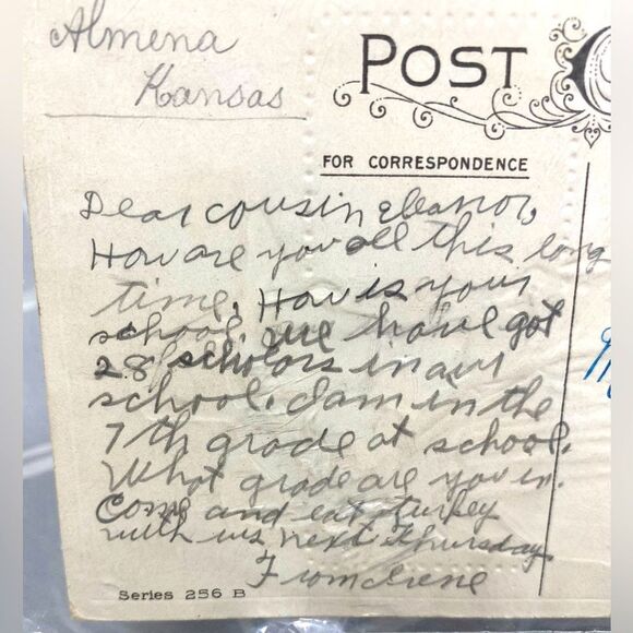 Thanksgiving Greetings Pilgrims Tom Turkey Vintage Embossed Postcard - Picture 4 of 5